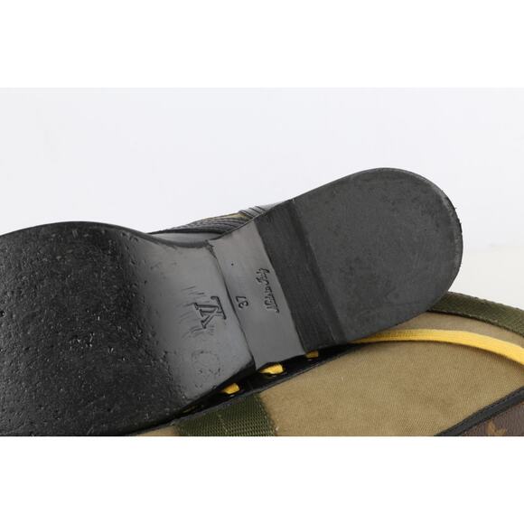 Louis Vuitton 2020 Metropolis Flat Ranger Boots Green Black Lace Up Combat Sz 37 - Picture 9 of 16